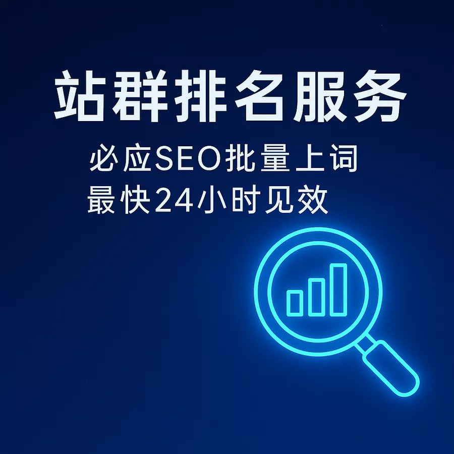 站群排名SEO外包服务，批量上词指定页面跳转，最快24小时上排名！